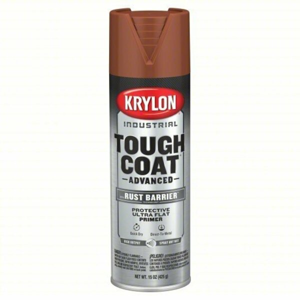 Krylon Tough Coat, Spray Paint, 15 oz, Red Oxide Primer, Ultra Flat K00699008